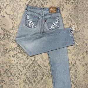 Vintage Levis 501 custom flames (made in usa W33 L36)